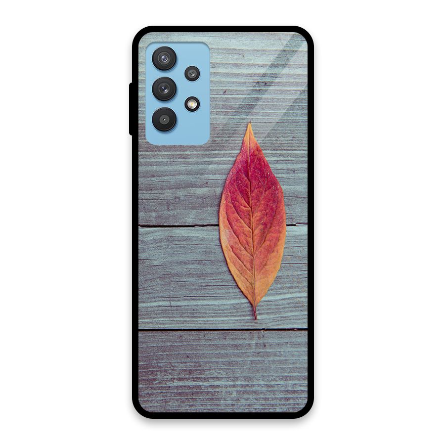Classic Wood Leaf Glass Back Case for Galaxy M32 5G