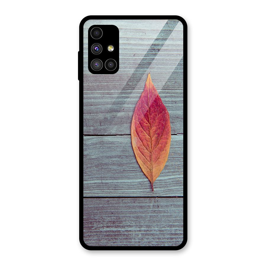 Classic Wood Leaf Glass Back Case for Galaxy M51