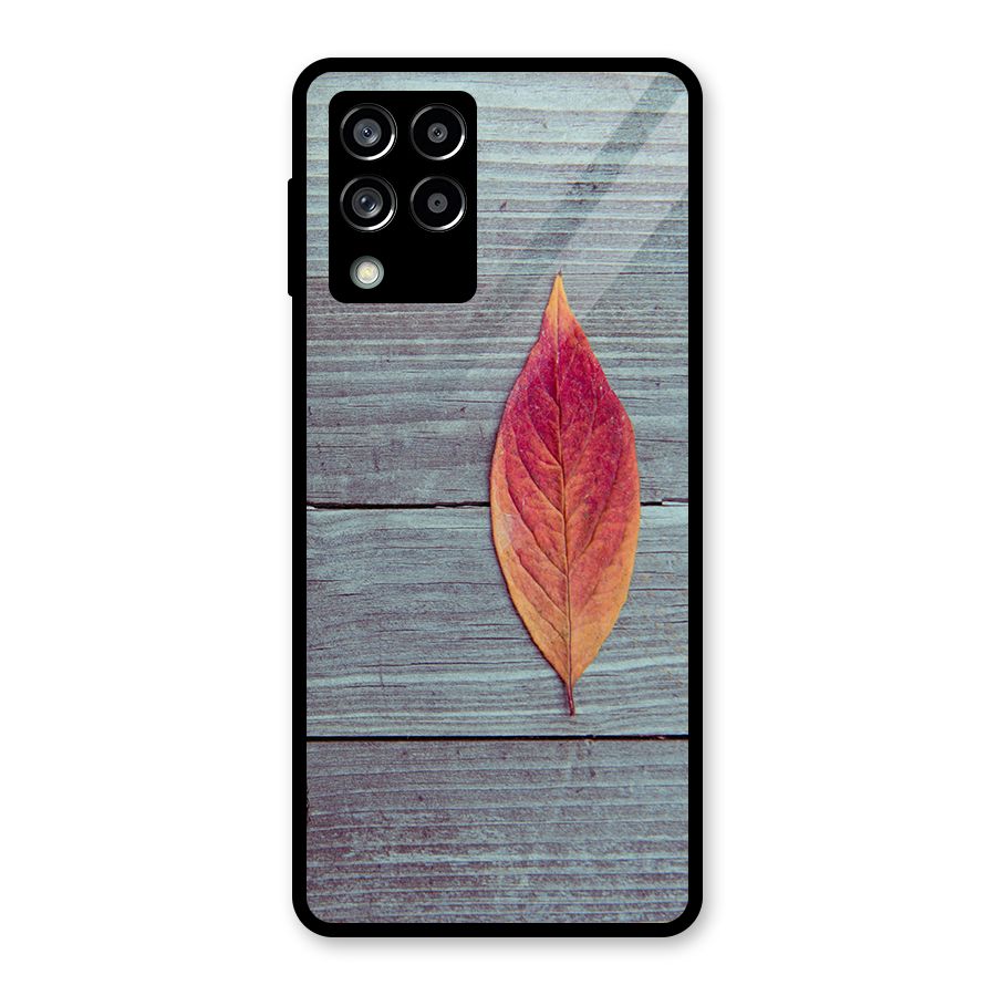 Classic Wood Leaf Glass Back Case for Galaxy M53 5G