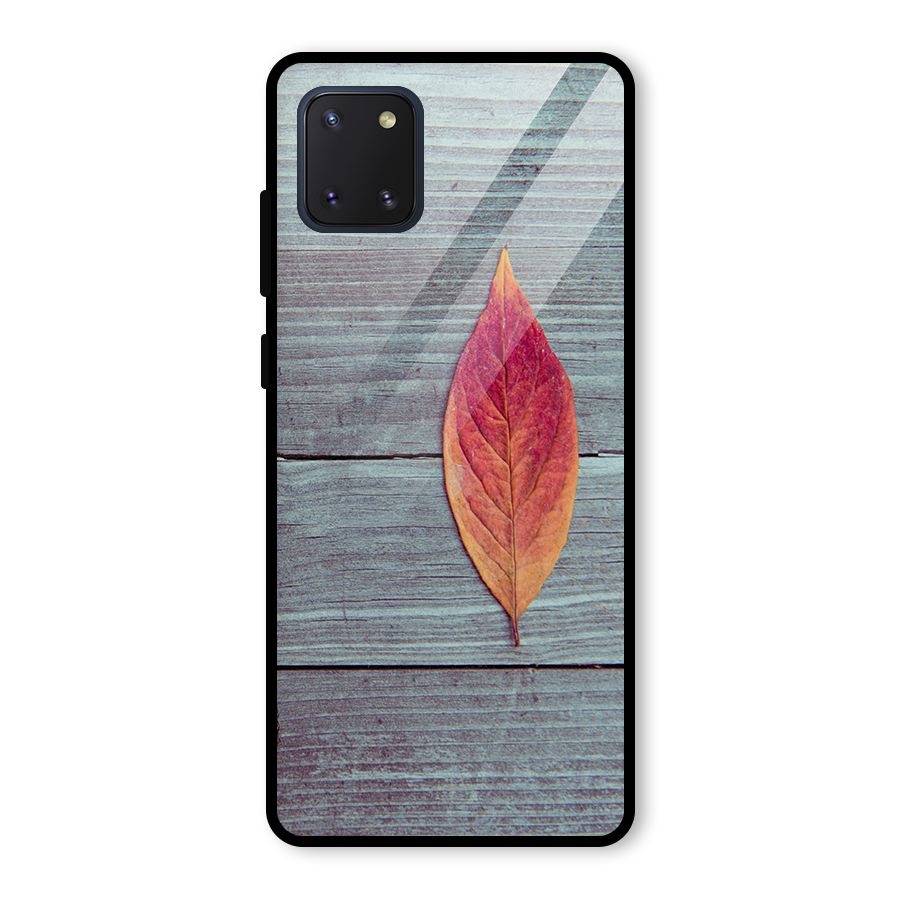Classic Wood Leaf Glass Back Case for Galaxy Note 10 Lite