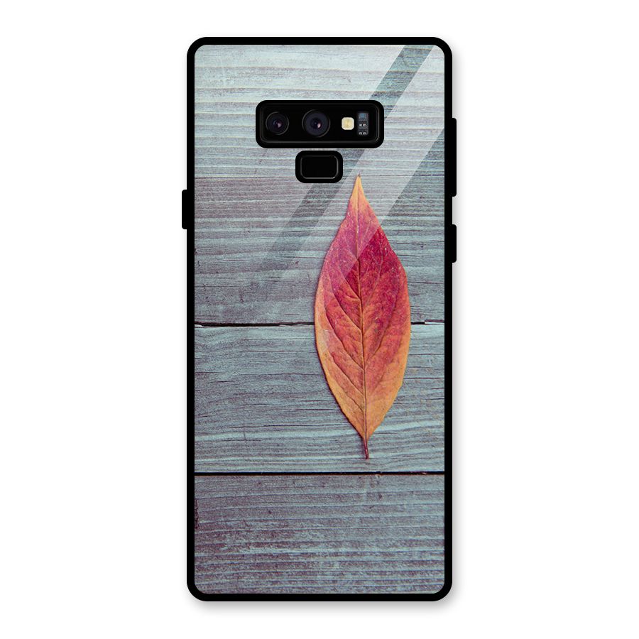Classic Wood Leaf Glass Back Case for Galaxy Note 9