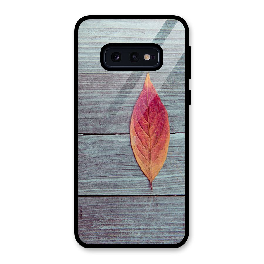 Classic Wood Leaf Glass Back Case for Galaxy S10e