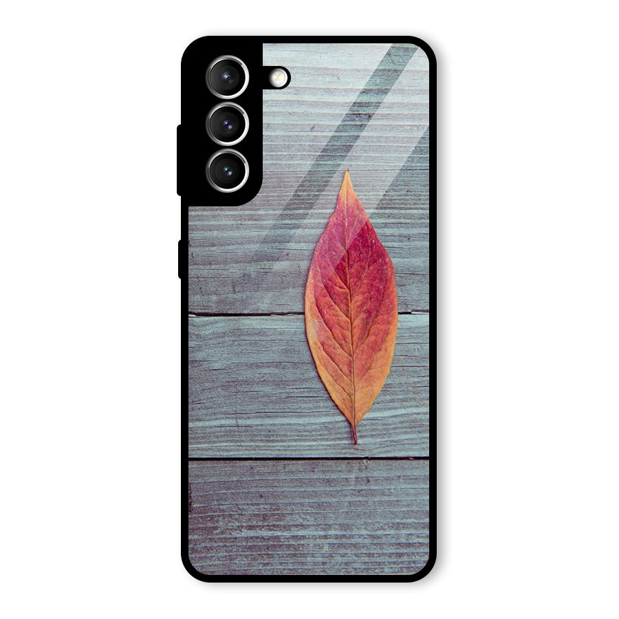 Classic Wood Leaf Glass Back Case for Galaxy S21 5G