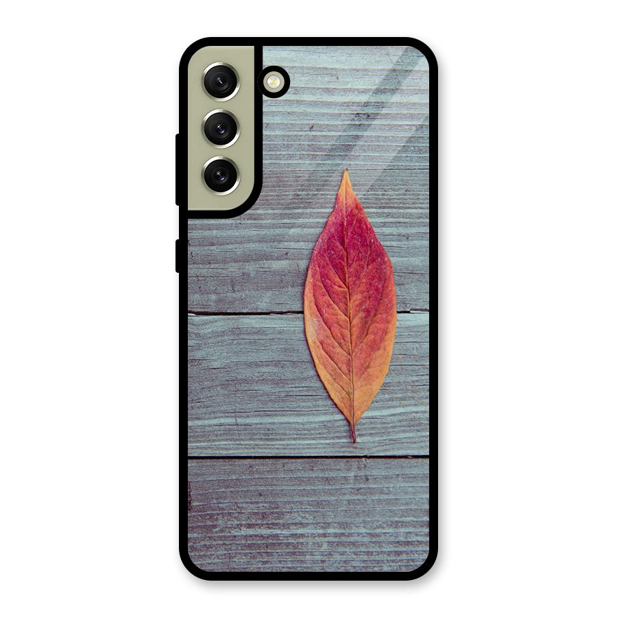 Classic Wood Leaf Glass Back Case for Galaxy S21 FE 5G