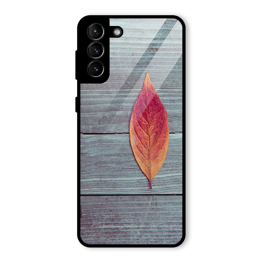 Classic Wood Leaf Glass Back Case for Galaxy S21 Plus