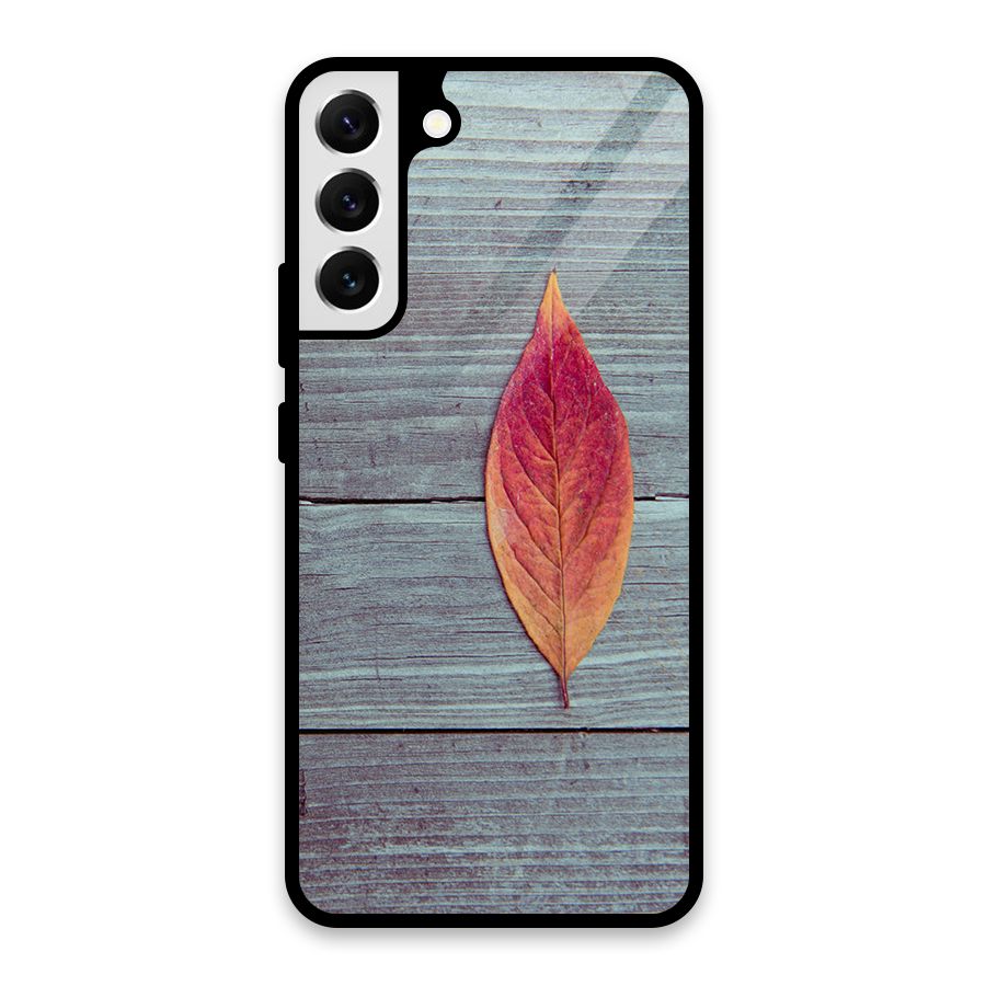 Classic Wood Leaf Glass Back Case for Galaxy S22 Plus 5G