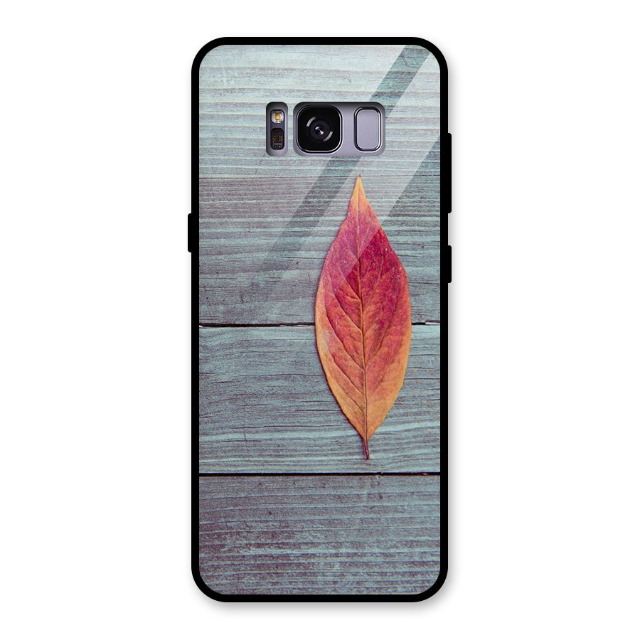 Classic Wood Leaf Glass Back Case for Galaxy S8