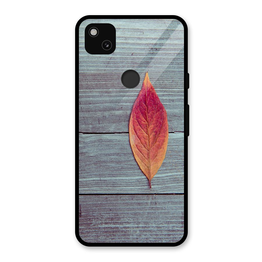 Classic Wood Leaf Glass Back Case for Google Pixel 4a