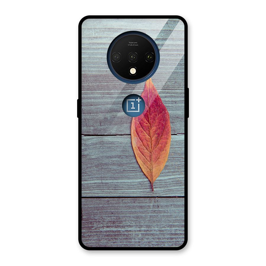 Classic Wood Leaf Glass Back Case for OnePlus 7T