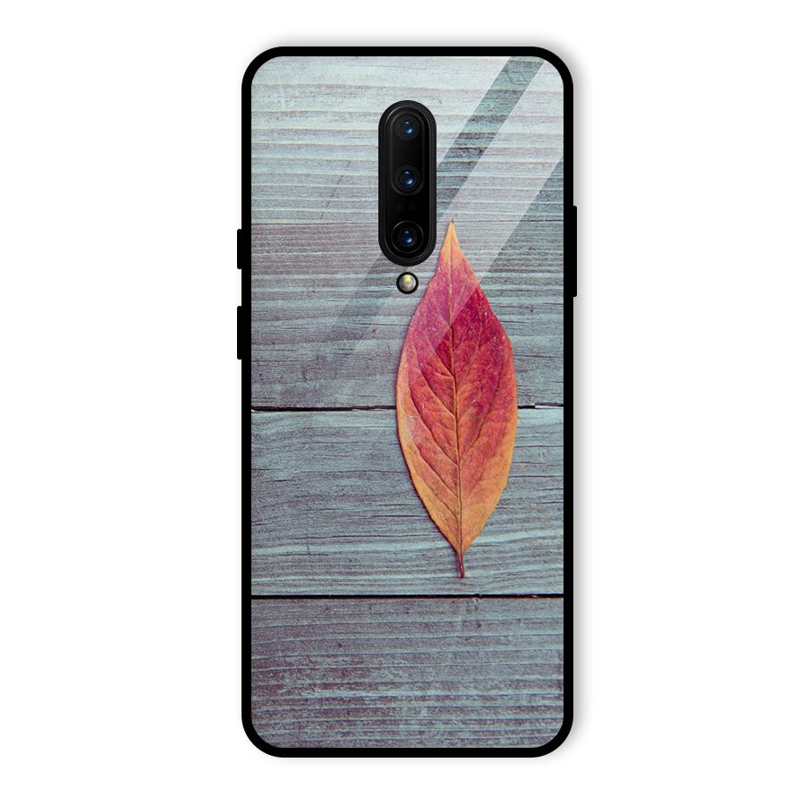 Classic Wood Leaf Glass Back Case for OnePlus 7 Pro