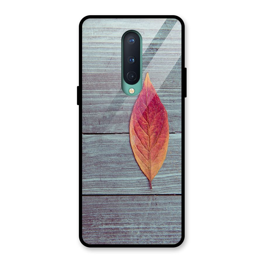 Classic Wood Leaf Glass Back Case for OnePlus 8