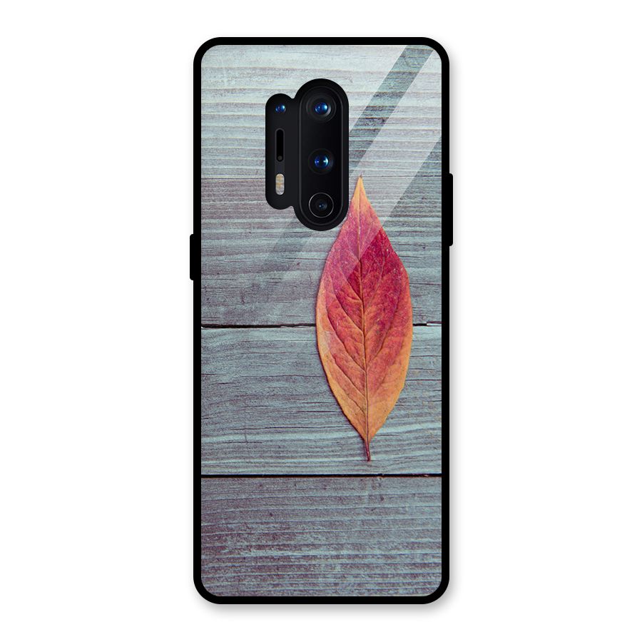 Classic Wood Leaf Glass Back Case for OnePlus 8 Pro