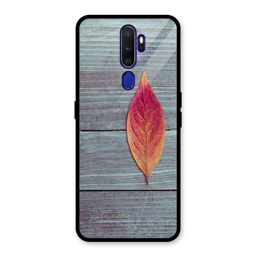 Classic Wood Leaf Glass Back Case for Oppo A9 (2020)