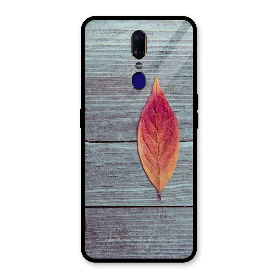 Classic Wood Leaf Glass Back Case for Oppo F11