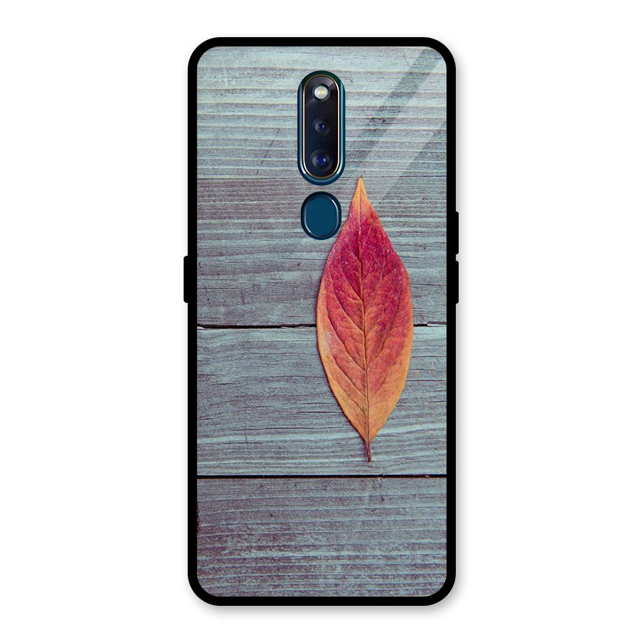 Classic Wood Leaf Glass Back Case for Oppo F11 Pro