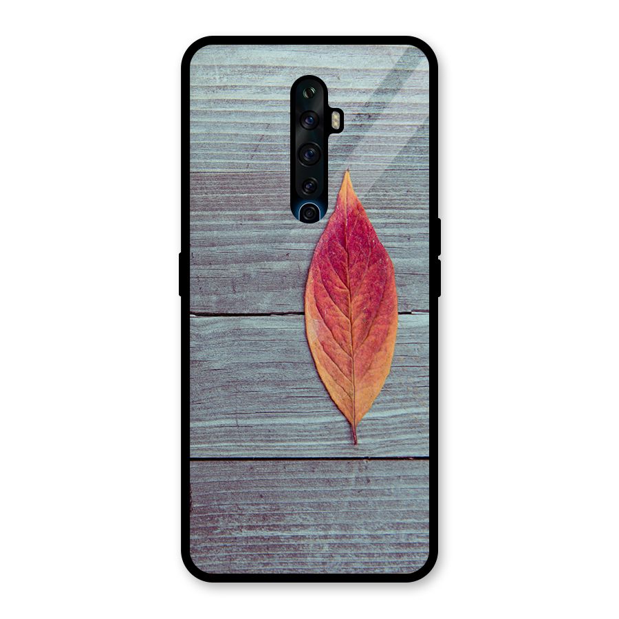 Classic Wood Leaf Glass Back Case for Oppo Reno2 Z
