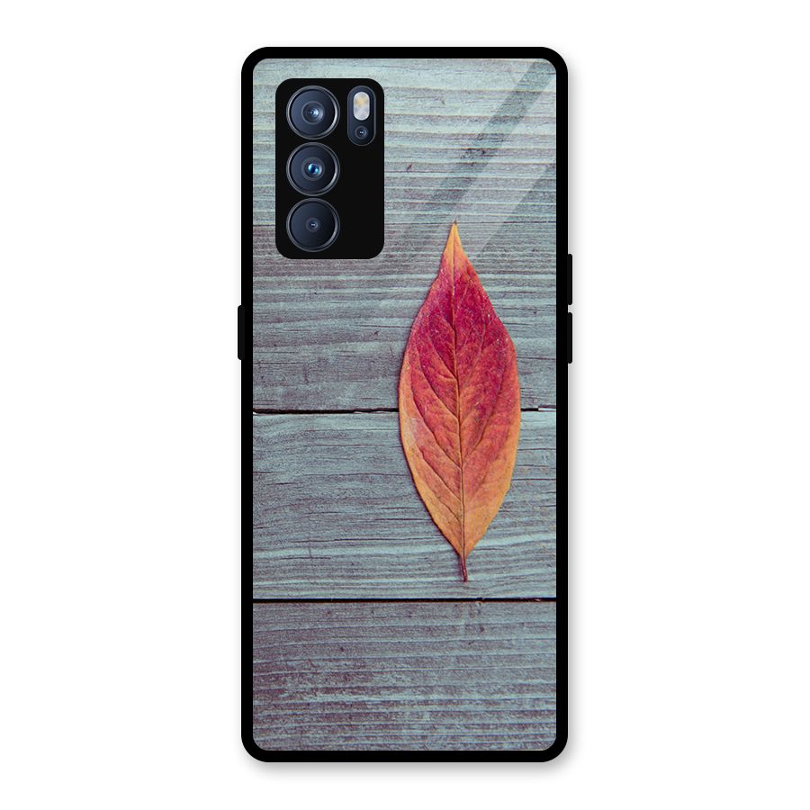 Classic Wood Leaf Glass Back Case for Oppo Reno6 Pro 5G