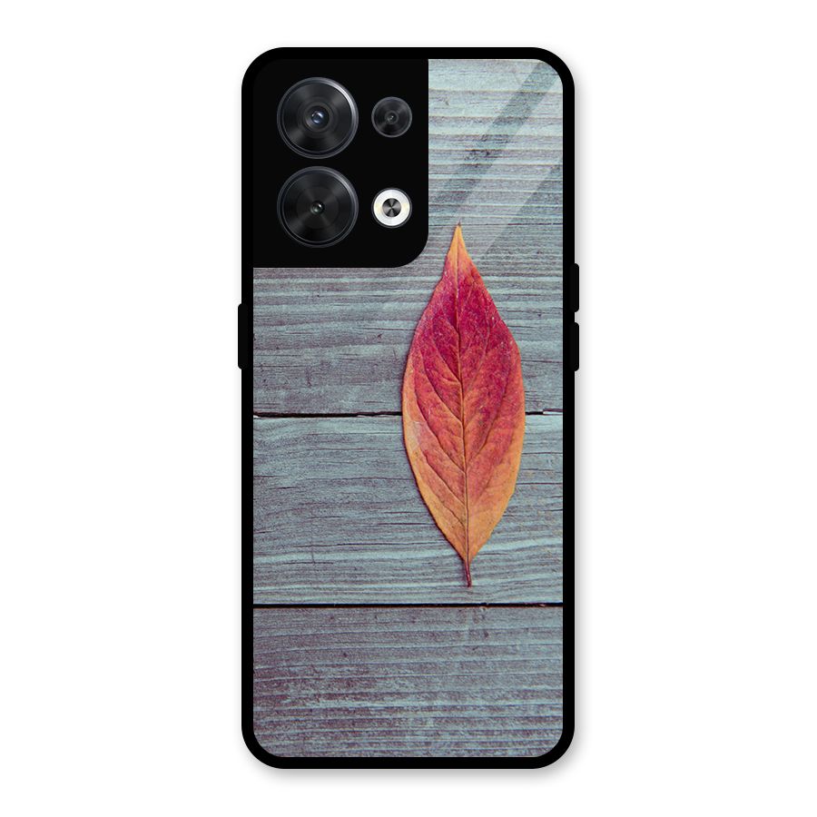 Classic Wood Leaf Glass Back Case for Oppo Reno8 5G