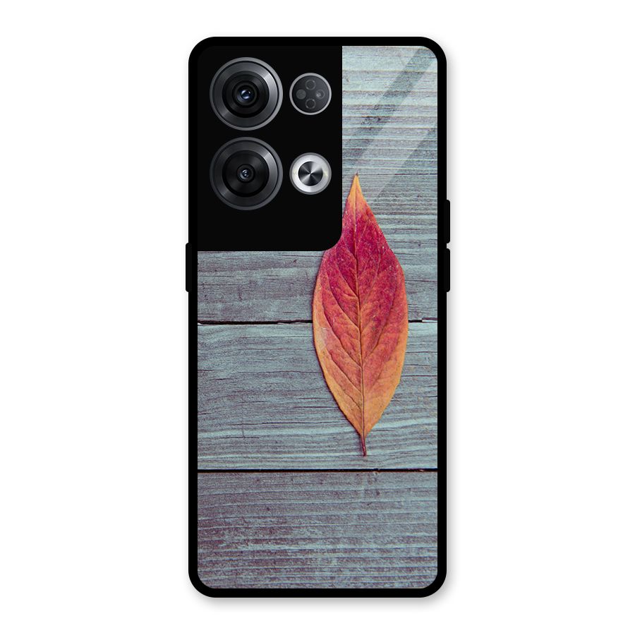 Classic Wood Leaf Glass Back Case for Oppo Reno8 Pro 5G