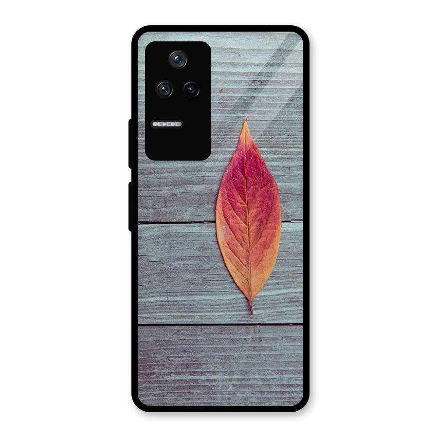 Classic Wood Leaf Glass Back Case for Poco F4 5G