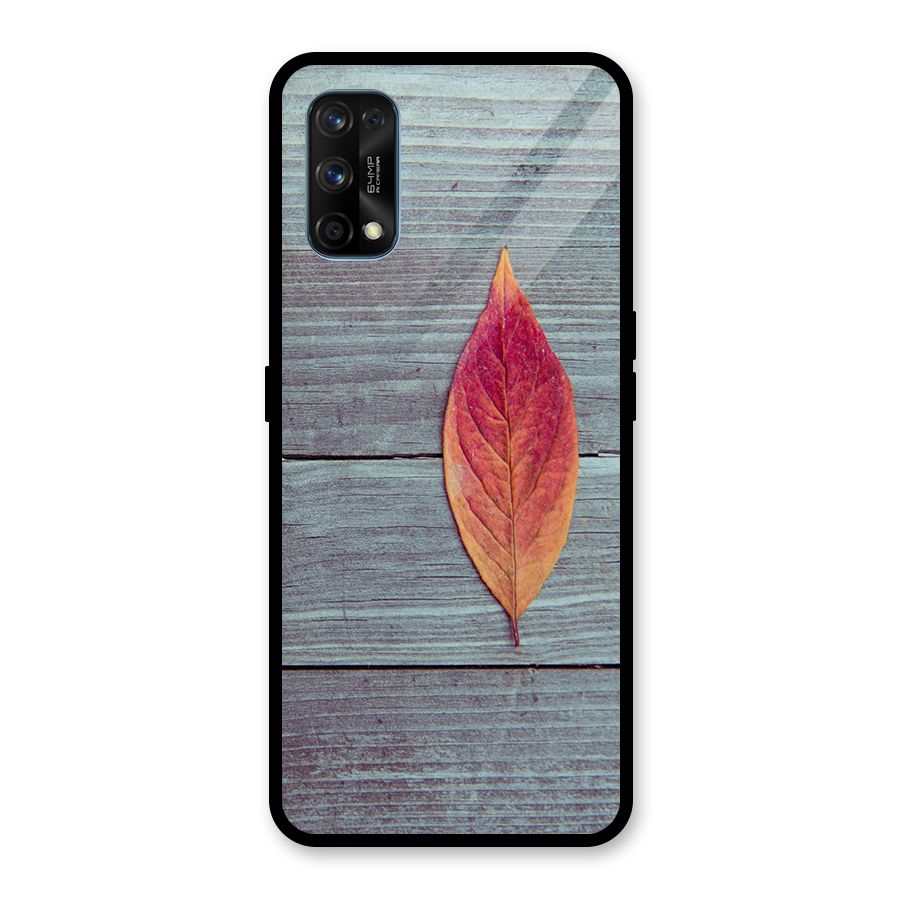 Classic Wood Leaf Glass Back Case for Realme 7 Pro