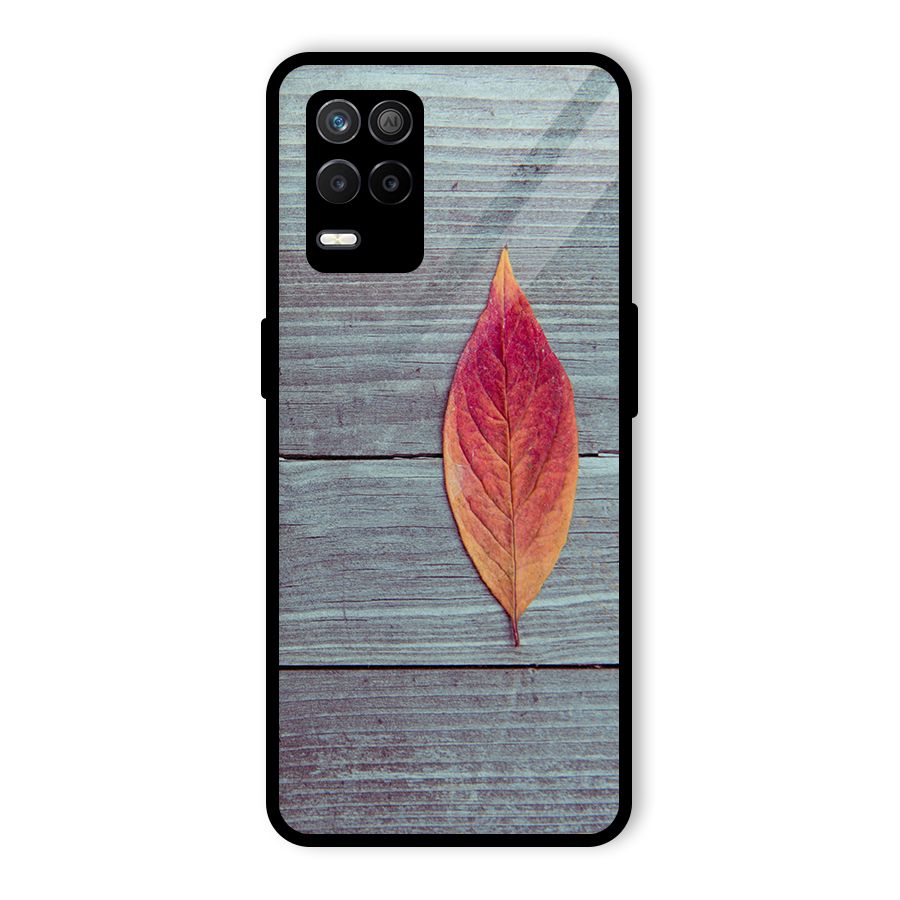 Classic Wood Leaf Glass Back Case for Realme 8 5G