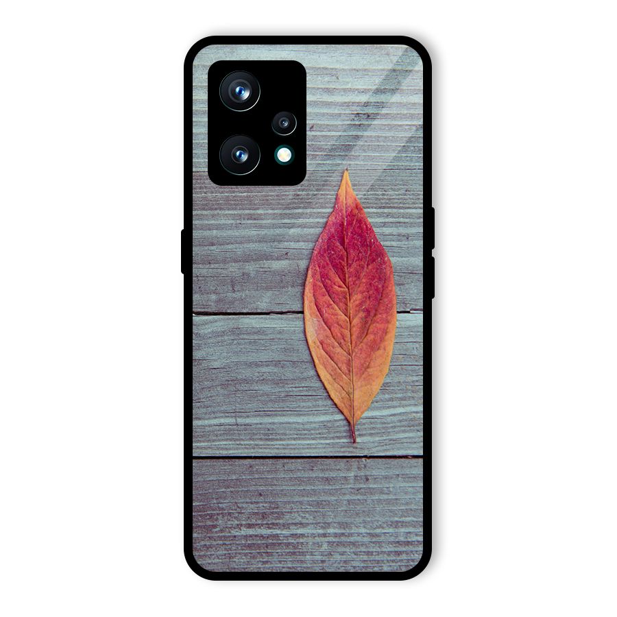 Classic Wood Leaf Glass Back Case for Realme 9 Pro Plus 5G