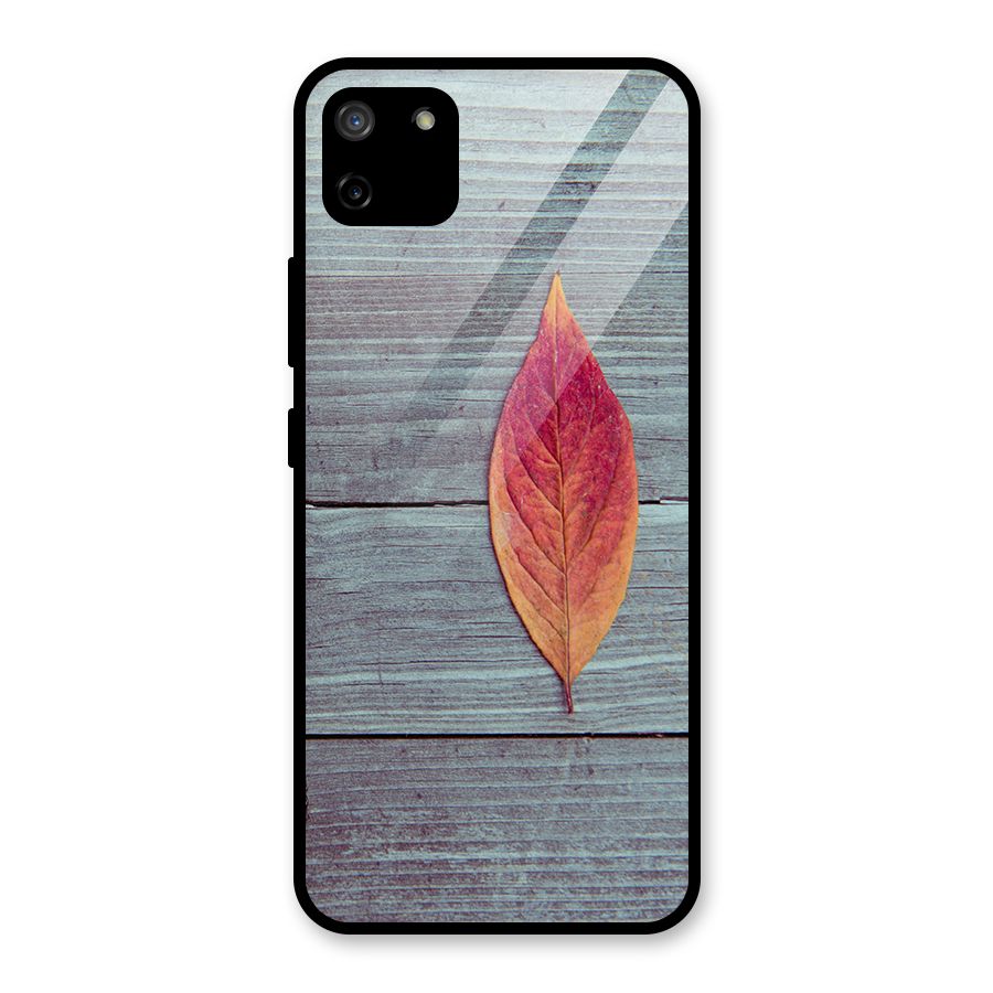 Classic Wood Leaf Glass Back Case for Realme C11