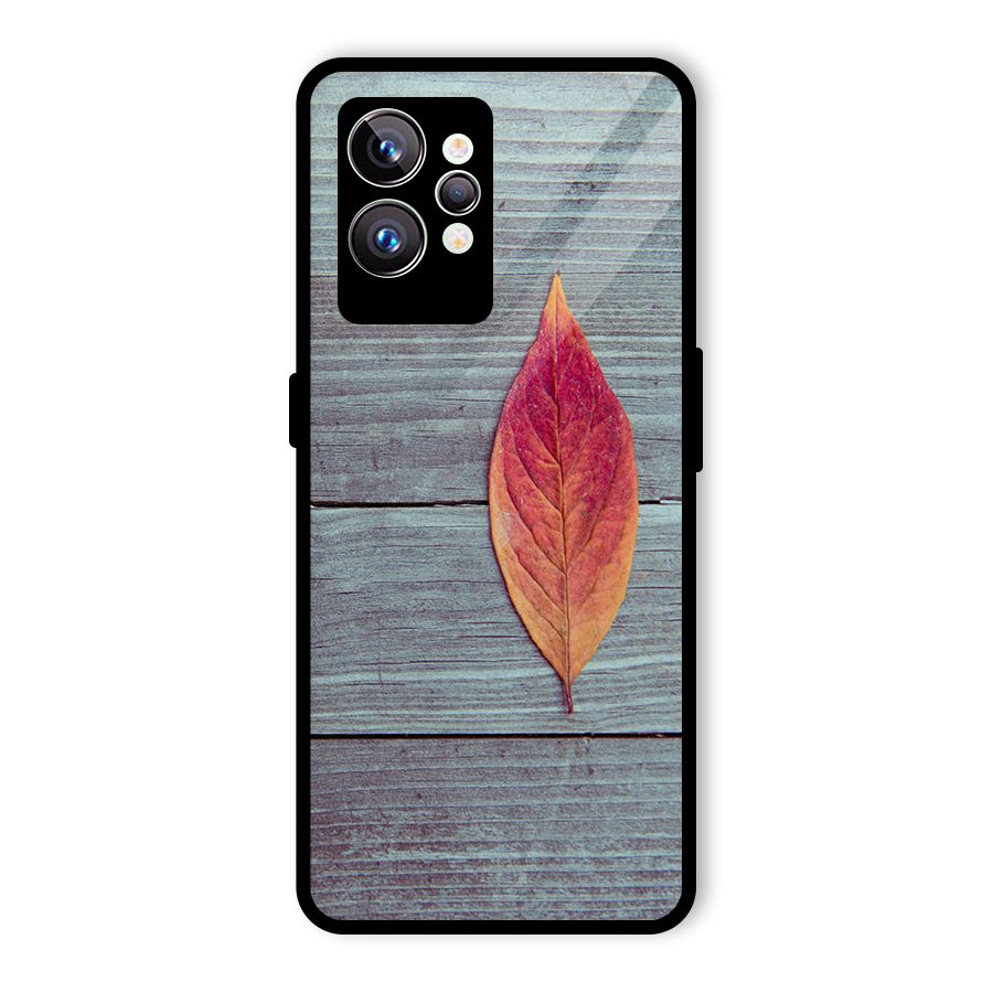Classic Wood Leaf Glass Back Case for Realme GT2 Pro
