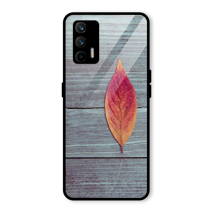 Classic Wood Leaf Glass Back Case for Realme GT 5G