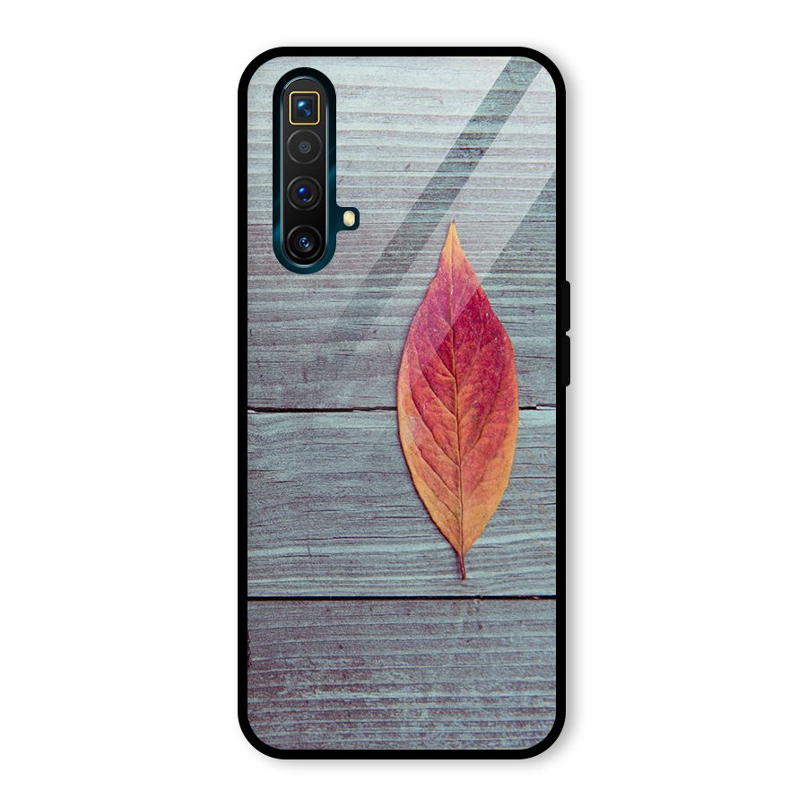 Classic Wood Leaf Glass Back Case for Realme X3