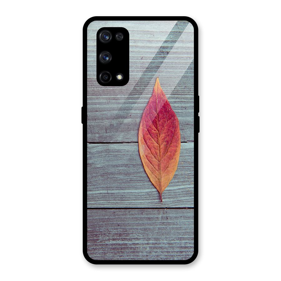 Classic Wood Leaf Glass Back Case for Realme X7 Pro