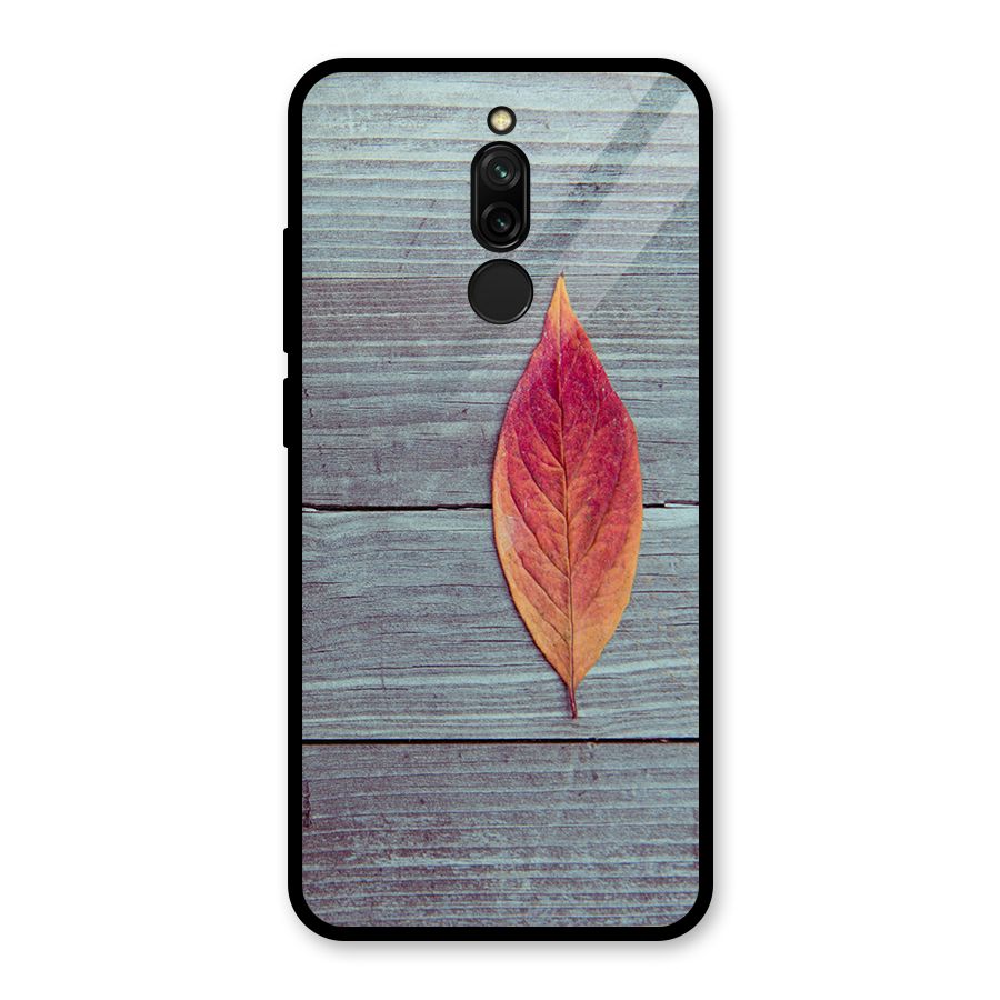 Classic Wood Leaf Glass Back Case for Redmi 8