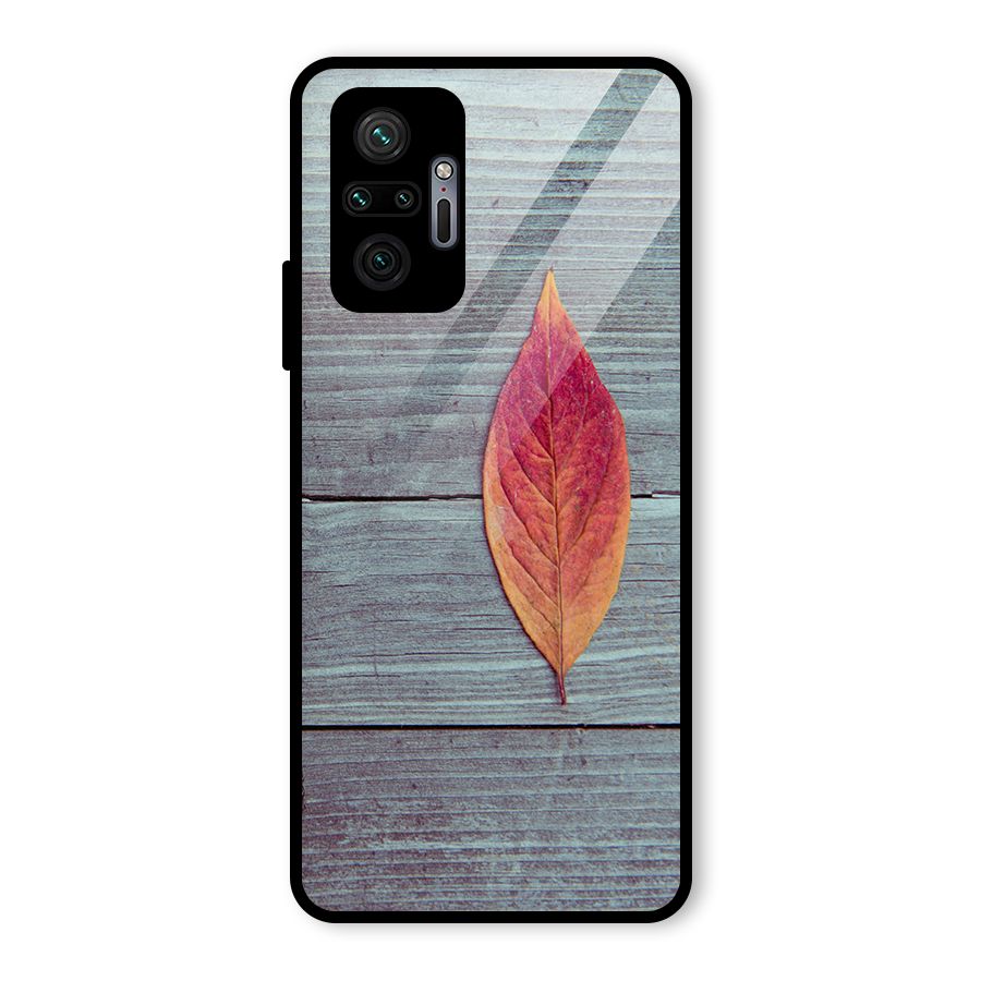 Classic Wood Leaf Glass Back Case for Redmi Note 10 Pro