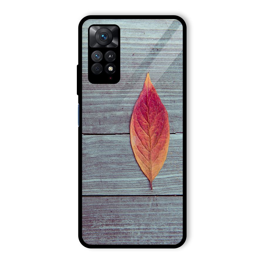Classic Wood Leaf Glass Back Case for Redmi Note 11 Pro Plus 5G