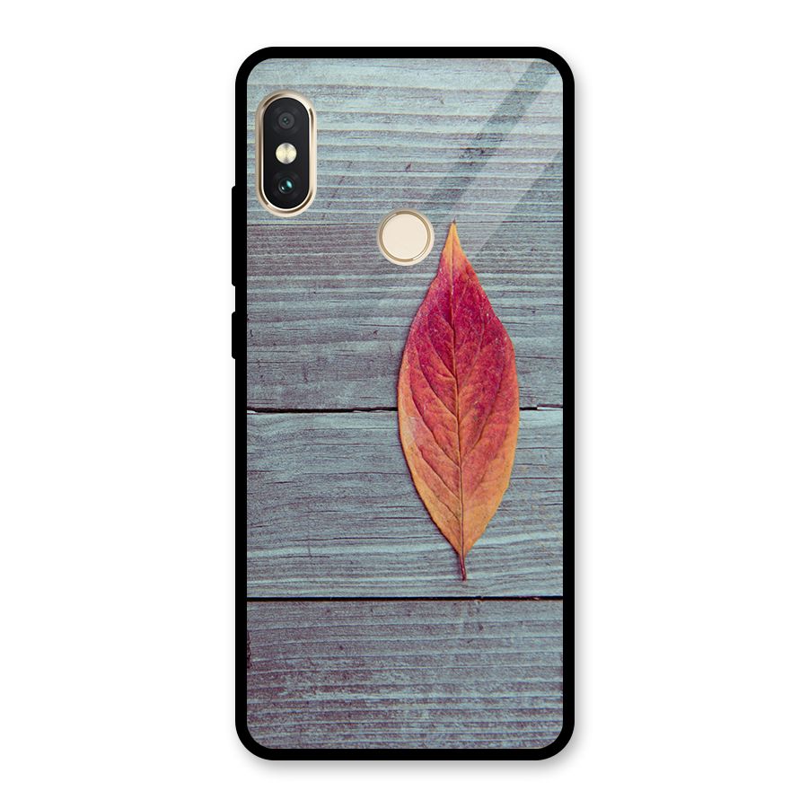 Classic Wood Leaf Glass Back Case for Redmi Note 5 Pro