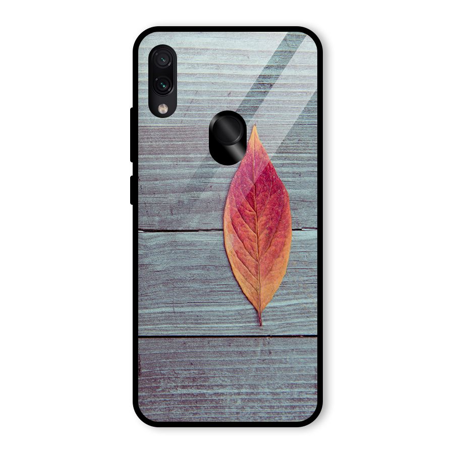 Classic Wood Leaf Glass Back Case for Redmi Note 7