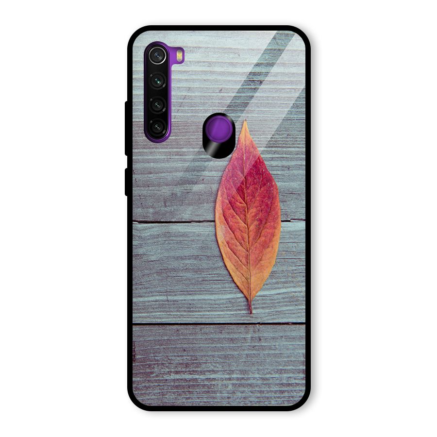 Classic Wood Leaf Glass Back Case for Redmi Note 8