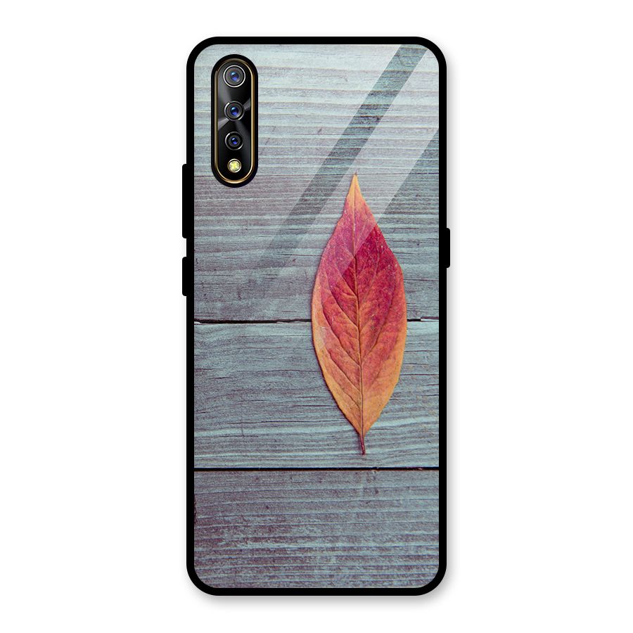 Classic Wood Leaf Glass Back Case for Vivo S1