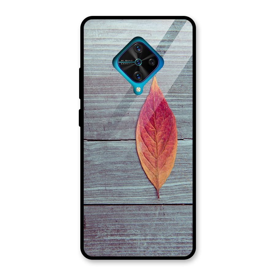 Classic Wood Leaf Glass Back Case for Vivo S1 Pro