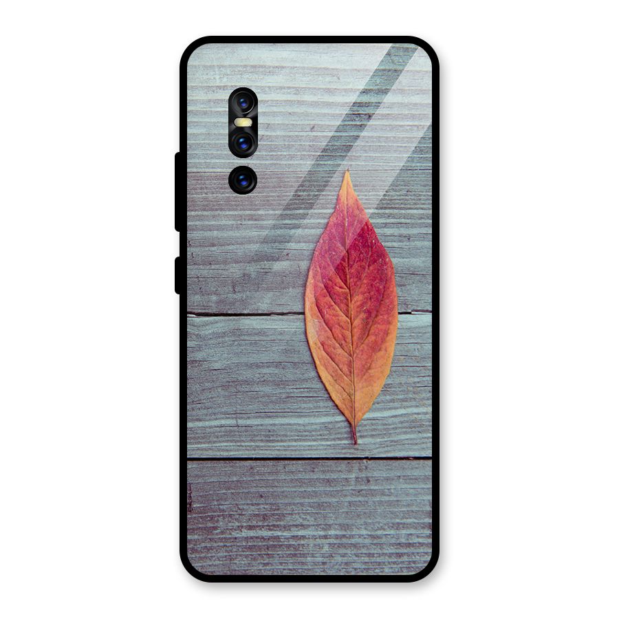Classic Wood Leaf Glass Back Case for Vivo V15 Pro
