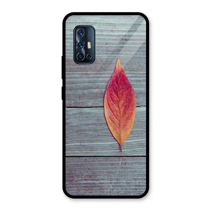 Classic Wood Leaf Glass Back Case for Vivo V17