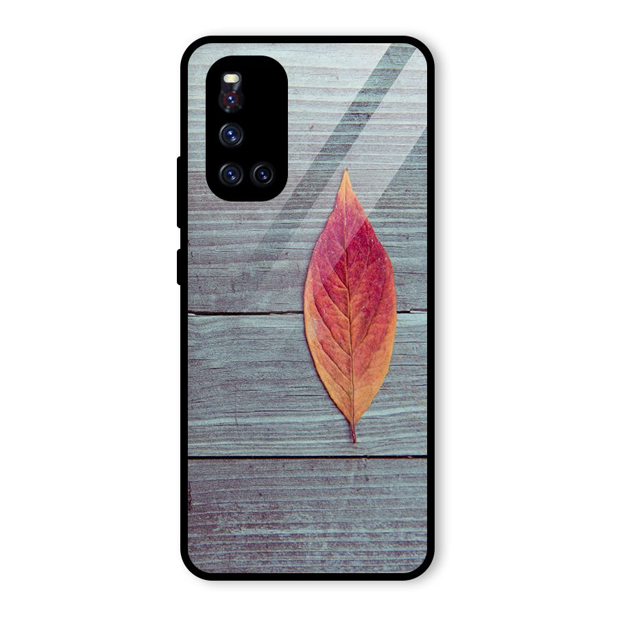 Classic Wood Leaf Glass Back Case for Vivo V19
