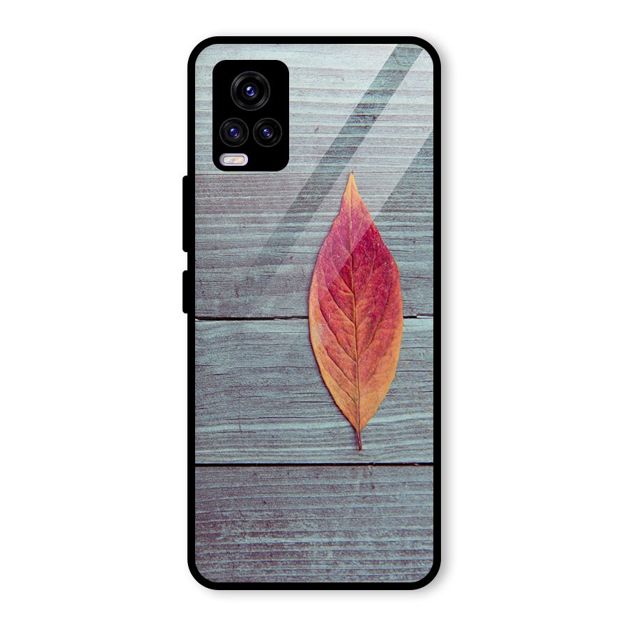 Classic Wood Leaf Glass Back Case for Vivo V20