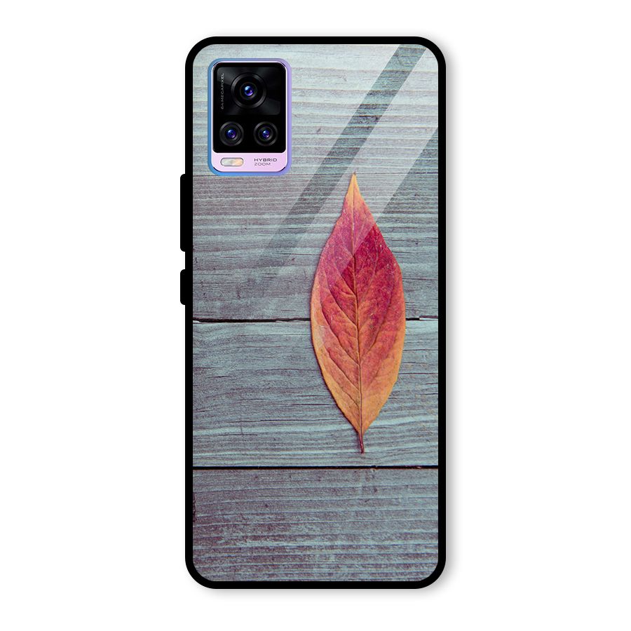 Classic Wood Leaf Glass Back Case for Vivo V20 Pro