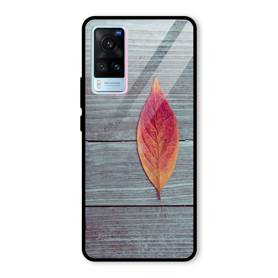 Classic Wood Leaf Glass Back Case for Vivo X60