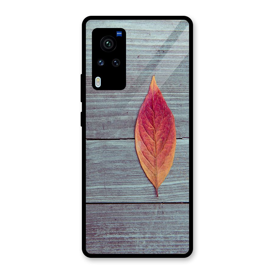 Classic Wood Leaf Glass Back Case for Vivo X60 Pro