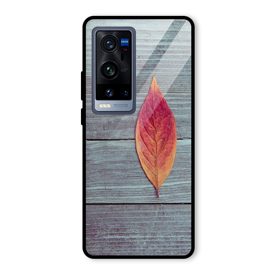 Classic Wood Leaf Glass Back Case for Vivo X60 Pro Plus