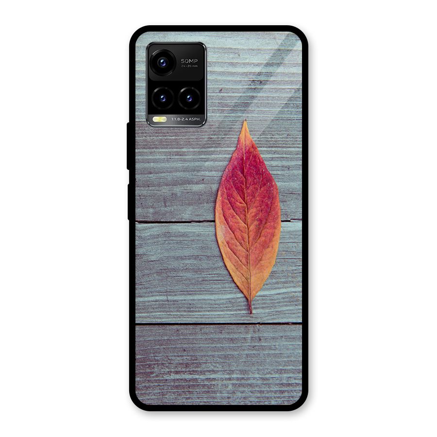Classic Wood Leaf Glass Back Case for Vivo Y21T