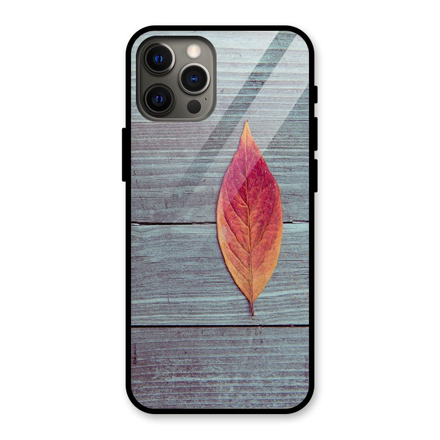 Classic Wood Leaf Glass Back Case for iPhone 12 Pro Max